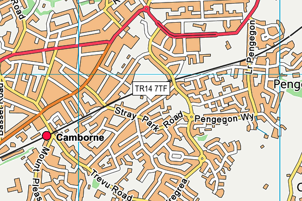 TR14 7TF map - OS VectorMap District (Ordnance Survey)