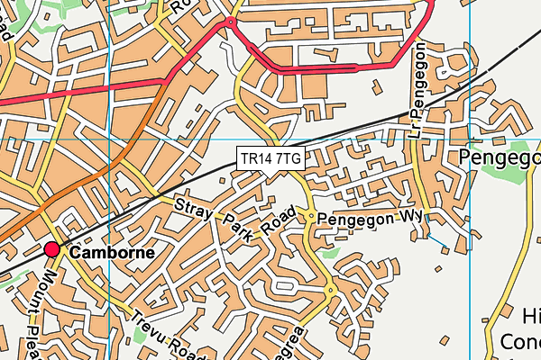 TR14 7TG map - OS VectorMap District (Ordnance Survey)