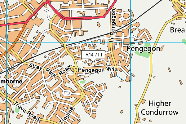 TR14 7TT map - OS VectorMap District (Ordnance Survey)