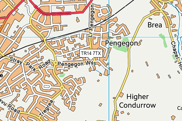 TR14 7TX map - OS VectorMap District (Ordnance Survey)