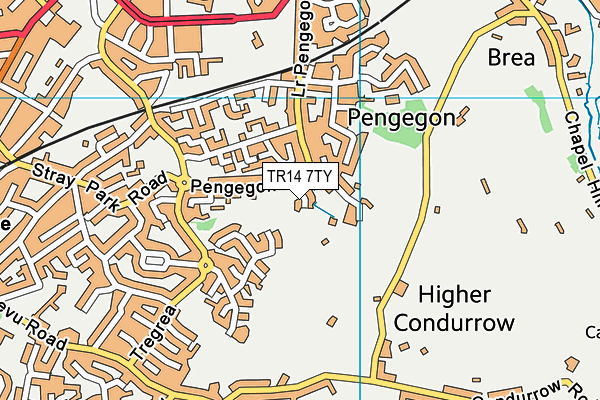 TR14 7TY map - OS VectorMap District (Ordnance Survey)