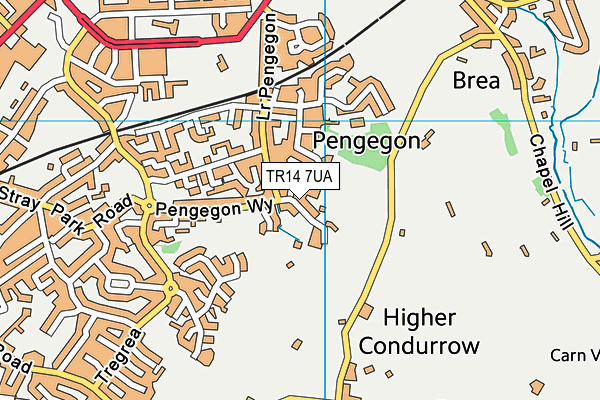 TR14 7UA map - OS VectorMap District (Ordnance Survey)