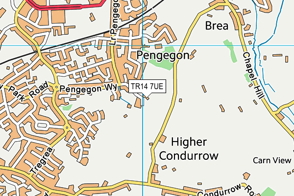 TR14 7UE map - OS VectorMap District (Ordnance Survey)