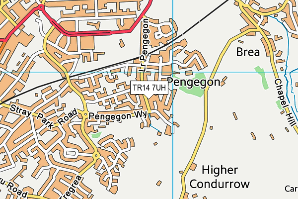 TR14 7UH map - OS VectorMap District (Ordnance Survey)