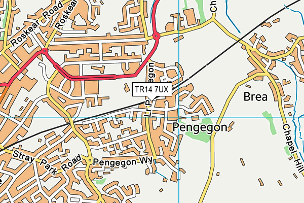 TR14 7UX map - OS VectorMap District (Ordnance Survey)