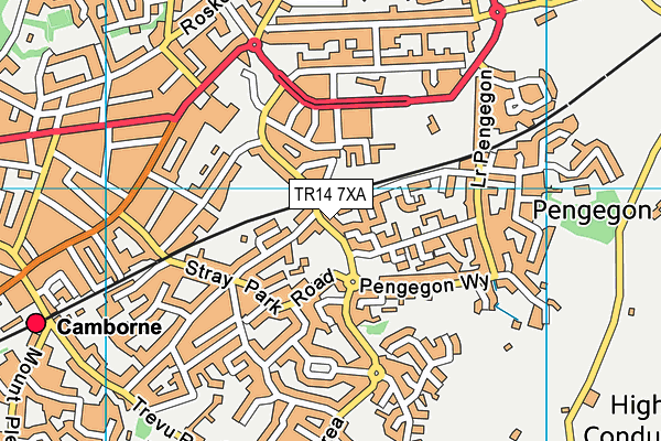 TR14 7XA map - OS VectorMap District (Ordnance Survey)