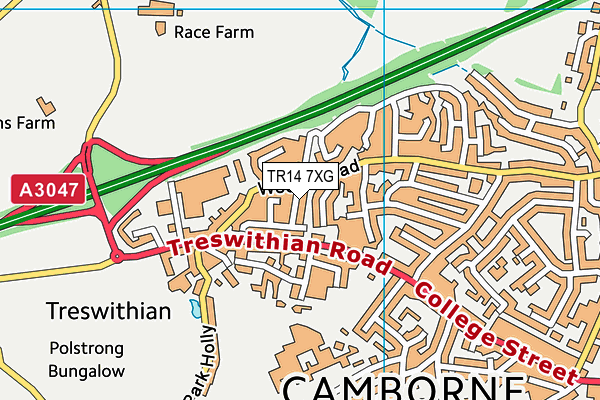 TR14 7XG map - OS VectorMap District (Ordnance Survey)