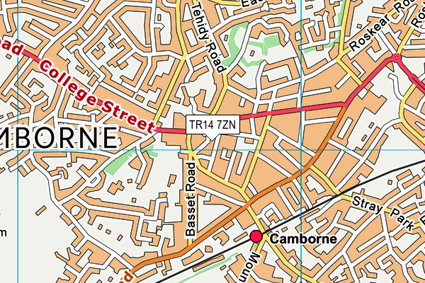 TR14 7ZN map - OS VectorMap District (Ordnance Survey)