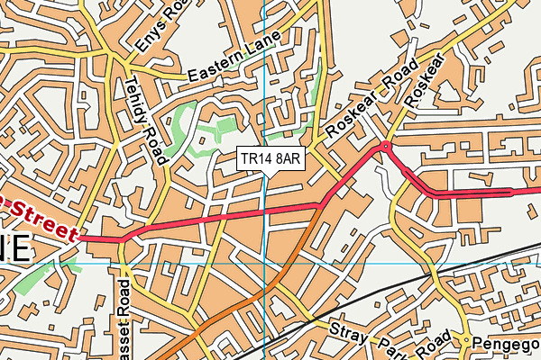 TR14 8AR map - OS VectorMap District (Ordnance Survey)