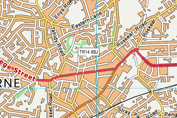 TR14 8BJ map - OS VectorMap District (Ordnance Survey)