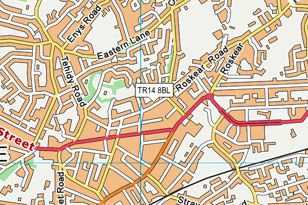 TR14 8BL map - OS VectorMap District (Ordnance Survey)