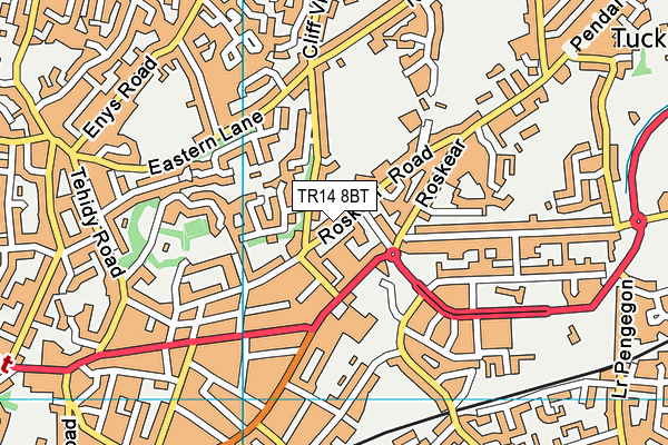 TR14 8BT map - OS VectorMap District (Ordnance Survey)
