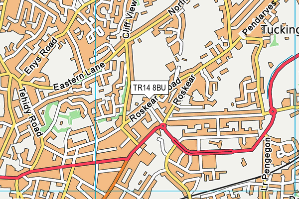 TR14 8BU map - OS VectorMap District (Ordnance Survey)