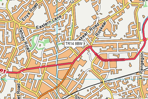 TR14 8BW map - OS VectorMap District (Ordnance Survey)