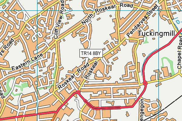 TR14 8BY map - OS VectorMap District (Ordnance Survey)