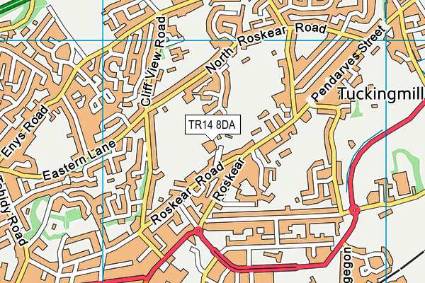 TR14 8DA map - OS VectorMap District (Ordnance Survey)