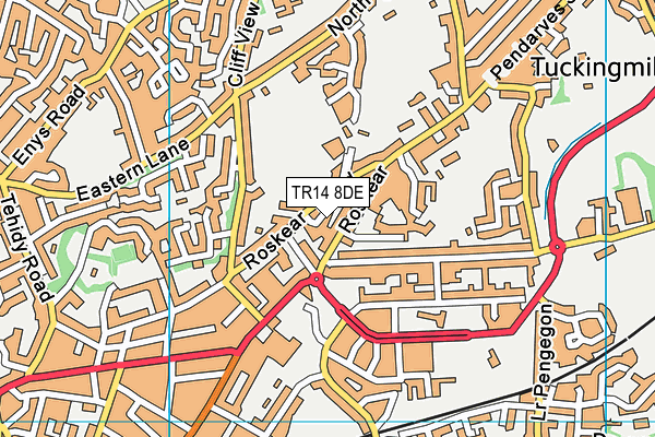 TR14 8DE map - OS VectorMap District (Ordnance Survey)