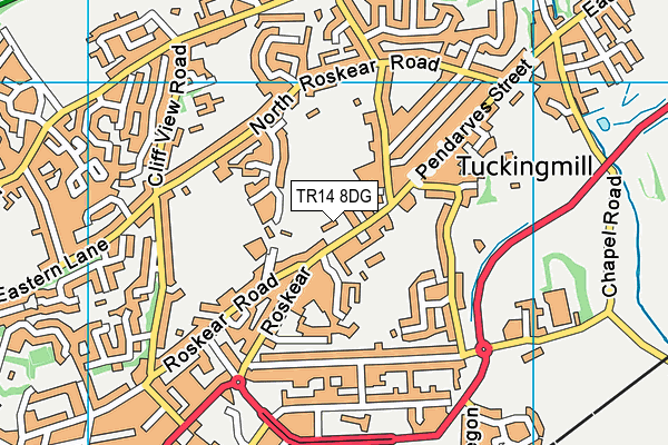 Camborne Cricket Club 3rd/4th Team Ground map (TR14 8DG) - OS VectorMap District (Ordnance Survey)