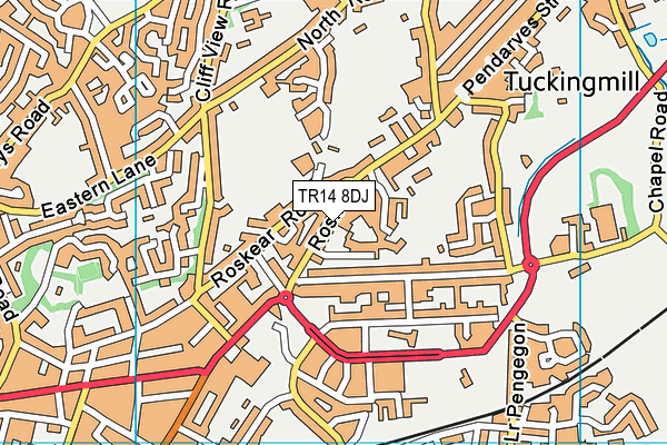 Roskear School map (TR14 8DJ) - OS VectorMap District (Ordnance Survey)