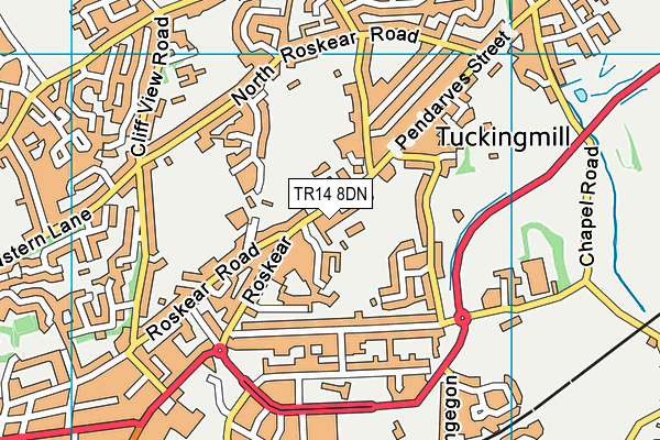 TR14 8DN map - OS VectorMap District (Ordnance Survey)