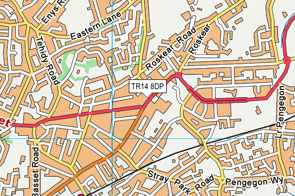 TR14 8DP map - OS VectorMap District (Ordnance Survey)