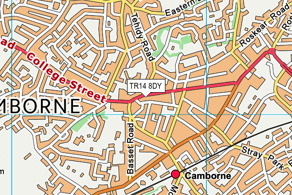 TR14 8DY map - OS VectorMap District (Ordnance Survey)