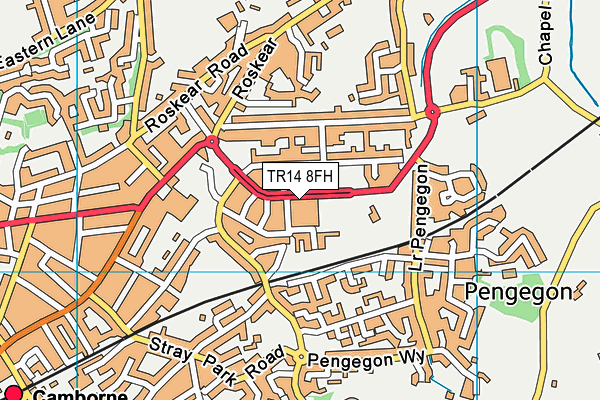 TR14 8FH map - OS VectorMap District (Ordnance Survey)