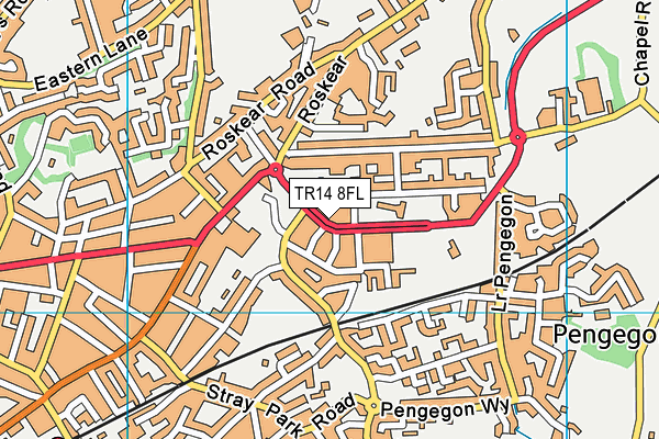 TR14 8FL map - OS VectorMap District (Ordnance Survey)