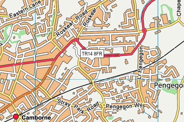 TR14 8FR map - OS VectorMap District (Ordnance Survey)