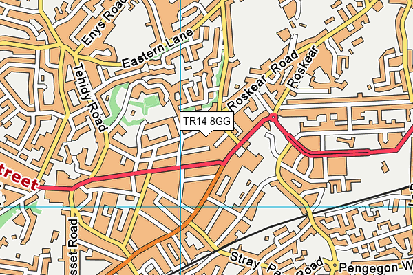 TR14 8GG map - OS VectorMap District (Ordnance Survey)
