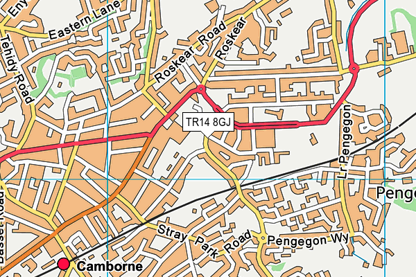 TR14 8GJ map - OS VectorMap District (Ordnance Survey)