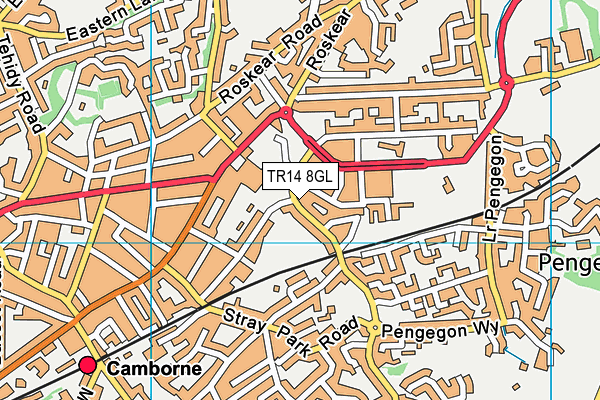 TR14 8GL map - OS VectorMap District (Ordnance Survey)