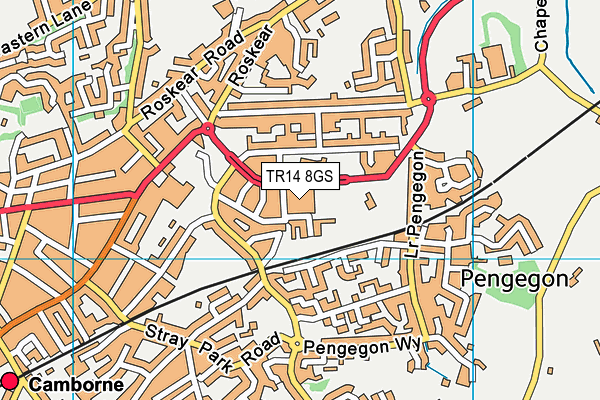 TR14 8GS map - OS VectorMap District (Ordnance Survey)