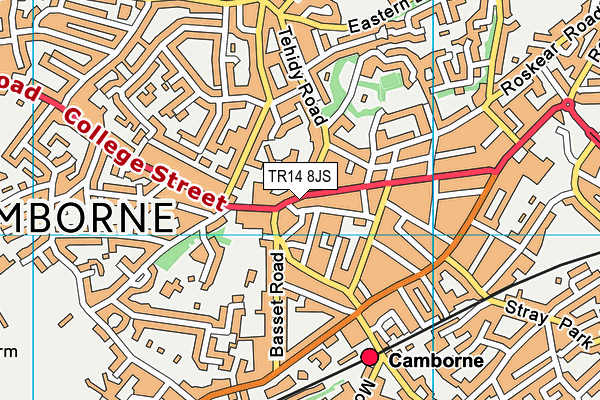 TR14 8JS map - OS VectorMap District (Ordnance Survey)