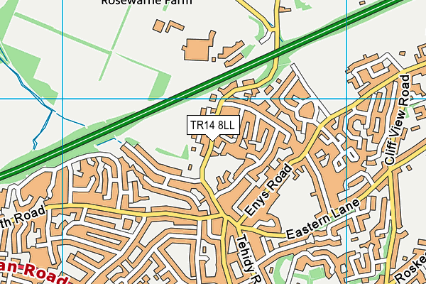 TR14 8LL map - OS VectorMap District (Ordnance Survey)