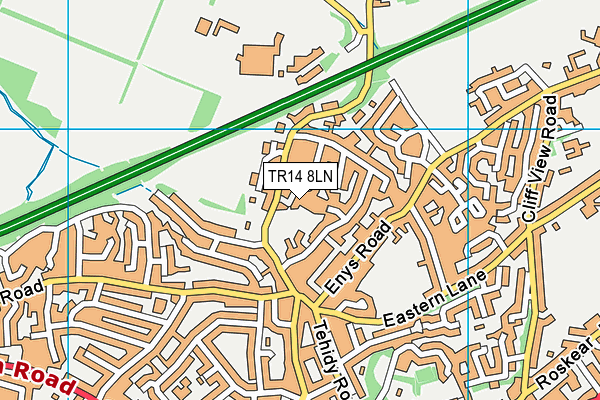 TR14 8LN map - OS VectorMap District (Ordnance Survey)