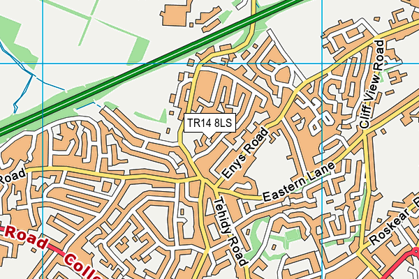 TR14 8LS map - OS VectorMap District (Ordnance Survey)