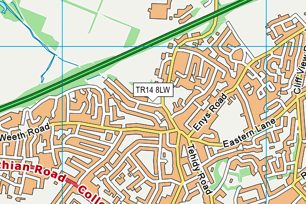 TR14 8LW map - OS VectorMap District (Ordnance Survey)