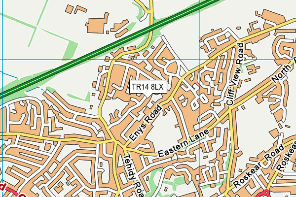 TR14 8LX map - OS VectorMap District (Ordnance Survey)