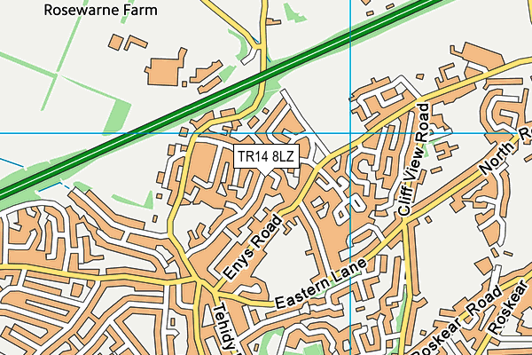 TR14 8LZ map - OS VectorMap District (Ordnance Survey)