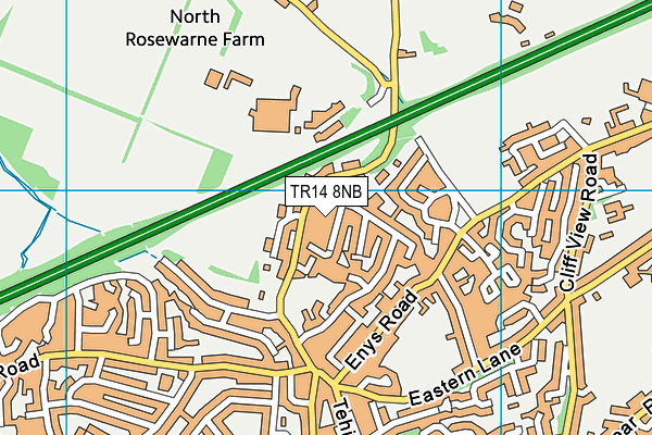 TR14 8NB map - OS VectorMap District (Ordnance Survey)