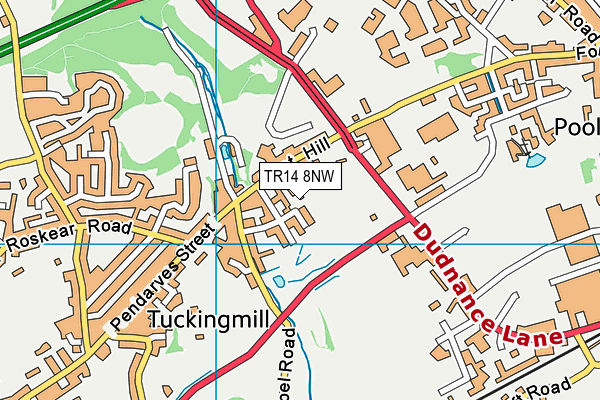 TR14 8NW map - OS VectorMap District (Ordnance Survey)