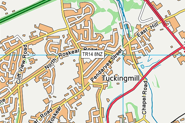 TR14 8NZ map - OS VectorMap District (Ordnance Survey)