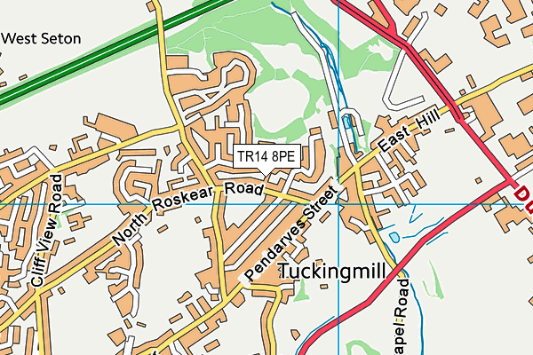 TR14 8PE map - OS VectorMap District (Ordnance Survey)