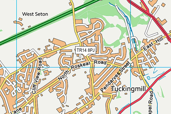 TR14 8PJ map - OS VectorMap District (Ordnance Survey)