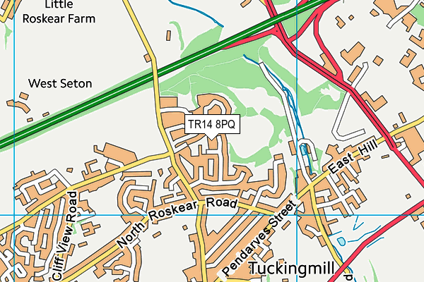 TR14 8PQ map - OS VectorMap District (Ordnance Survey)