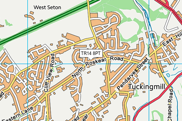 TR14 8PT map - OS VectorMap District (Ordnance Survey)