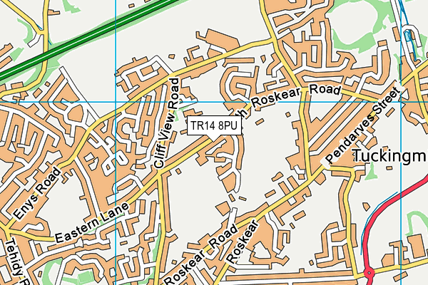 TR14 8PU map - OS VectorMap District (Ordnance Survey)