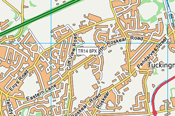 TR14 8PX map - OS VectorMap District (Ordnance Survey)