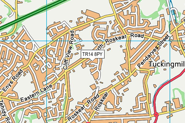 TR14 8PY map - OS VectorMap District (Ordnance Survey)